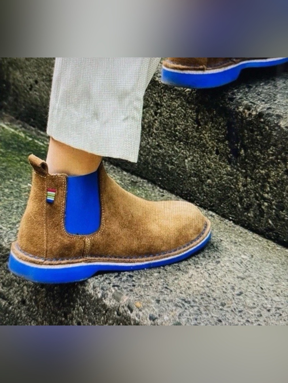 Veldskoen Chelsea J-Bay Suede Blue Boots Mens US 9 Womens US 11